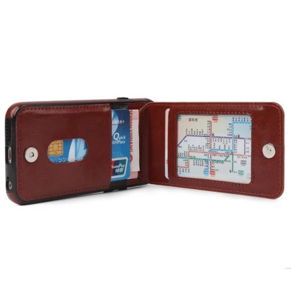 iPhone 6/6S Elegant Läderskal med plånbok/Kortfack VIT Vit