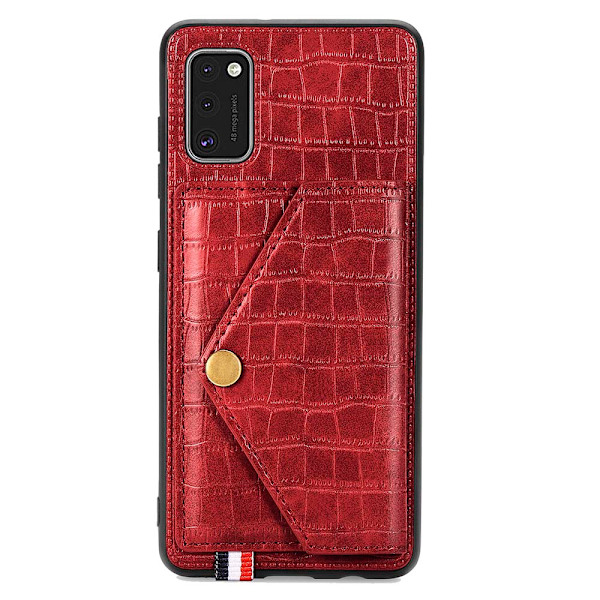 Samsung Galaxy A41 - Genomtänkt Skal med Kortfack Brun