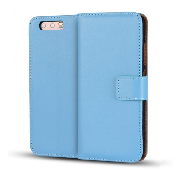 Huawei P10 Plus - Stilig lommebokdeksel fra ROYBAN (skinn) Blå