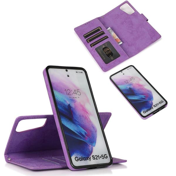 Tankevækkende pung etui (LEMAN) - Samsung Galaxy S21 Plus Ljusblå