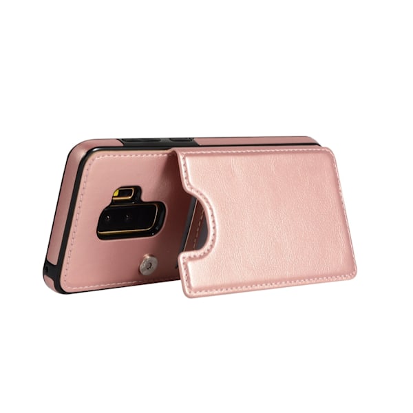 Samsung Galaxy S9+ - Skal med Plånbok/Kortfack Roséguld