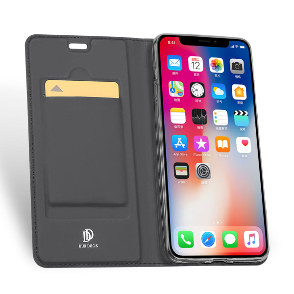 Silk-Touch-Fodral med Kortplats till iPhone XS Max Guld