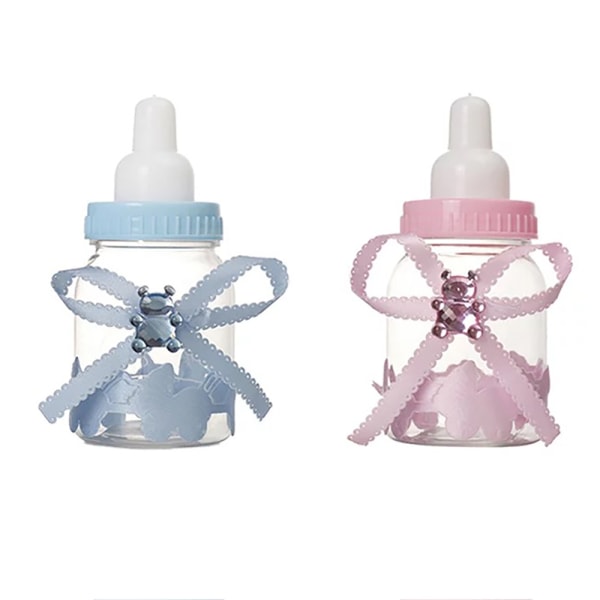 Elegant Mini Baby Flaska Doppresent Babyshower Blå