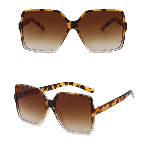 Eleganta Gradient Polariserade Solglasögon Leopard/Klar