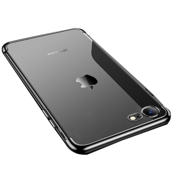 Elegant praktisk beskyttende silikonetui til iPhone 7 (MAX BESKYTTELSE) Svart