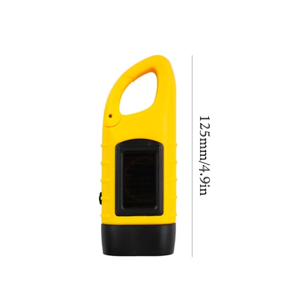 Superlätt och Solcellsdriven Ficklampa med Handvev - Förbered Dig för Alla Situationer! Svart
