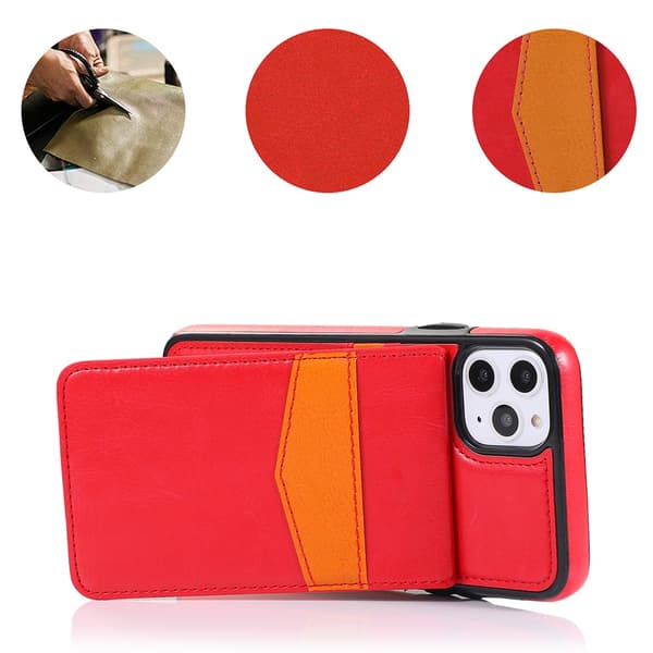 Professionellt Skal med Kortfack - iPhone 11 Rosaröd