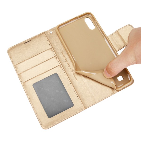 Praktisk lommebokdeksel (HANMAN) - Samsung Galaxy A10 Guld