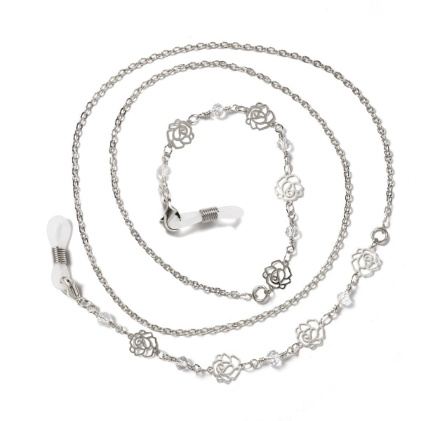 Elegant Glasögon-Kedja (Senilsnöre) Silver Ros