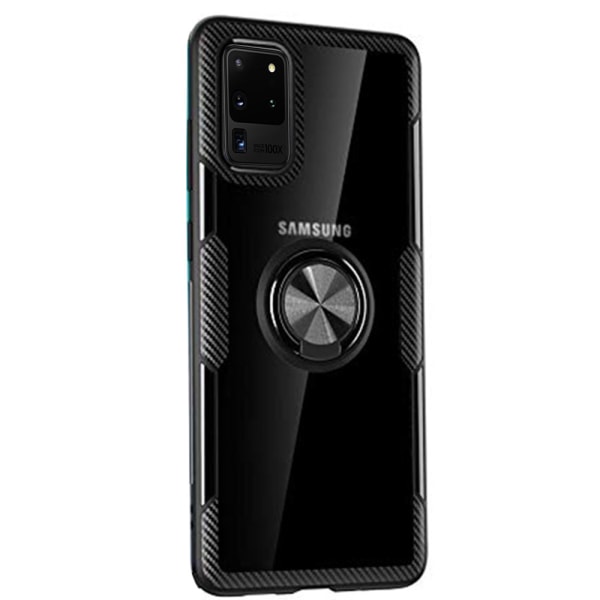 Samsung Galaxy S20 Ultra - Skyddsskal med Ringhållare Marinblå/Silver