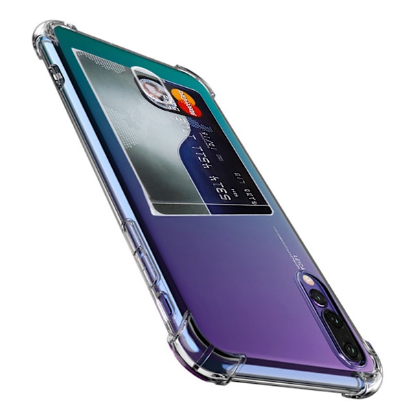 Huawei P20 Pro - Smidigt Skal med Kortfack Transparent