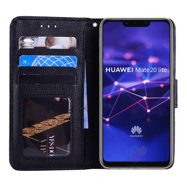 Huawei Mate 20 Lite - Kraftig Smart Wallet Cover Brun