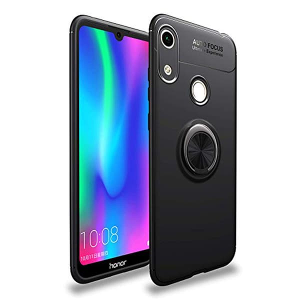 Huawei Y6 2019 - Skal med Ringhållare Svart/Blå