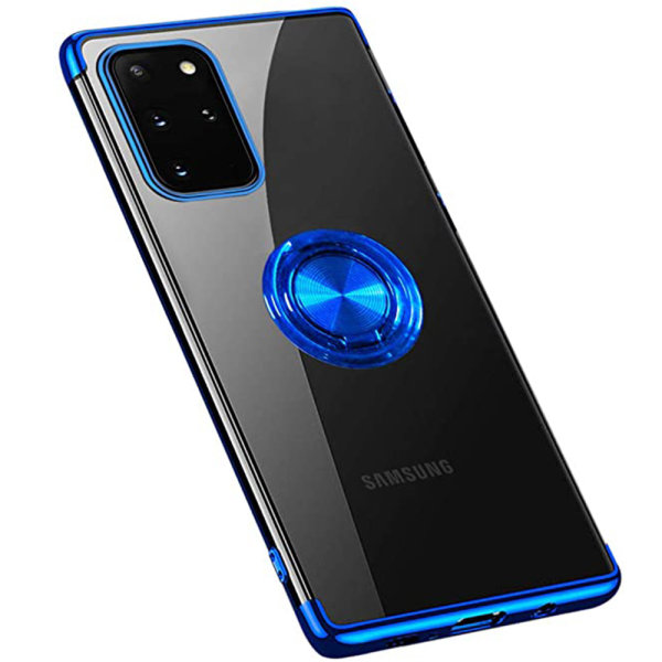 Gjennomtenkt deksel med ringholder - Samsung Galaxy S20 Plus Blå