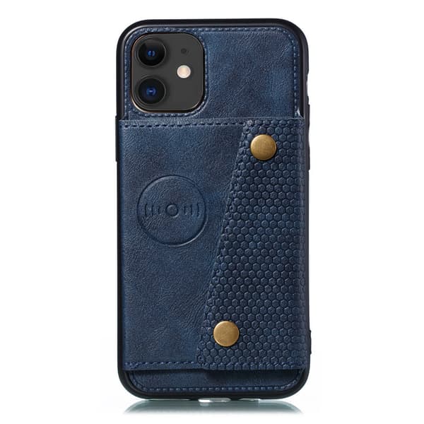 Glat stilfuldt cover med kortrum - iPhone 12 Mörkblå