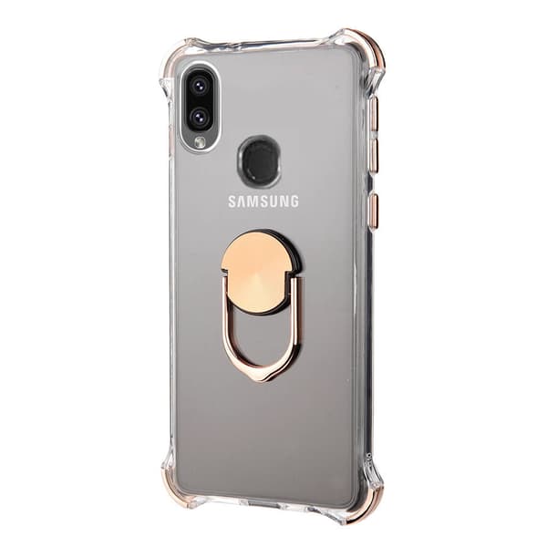 Robust Silikonskal med Ringhållare - Samsung Galaxy A40 Guld Guld