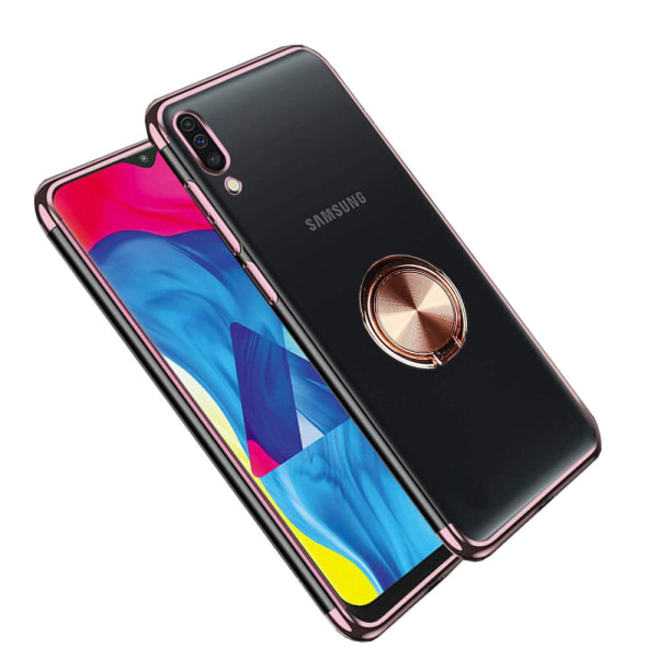 Robust Silikonskal Ringhållare - Samsung Galaxy A50 Svart