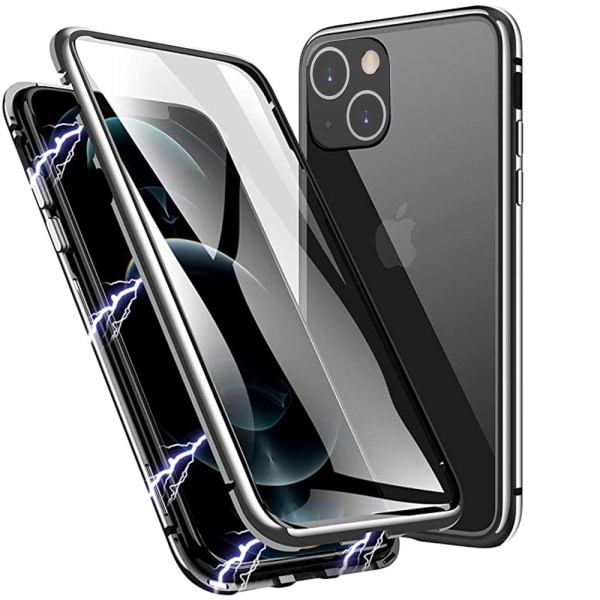 Tyylikäs Double Shell Magnetic - iPhone 13 Silver