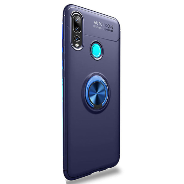 Huawei P Smart Z - Fleksibelt cover med ringholder Blå