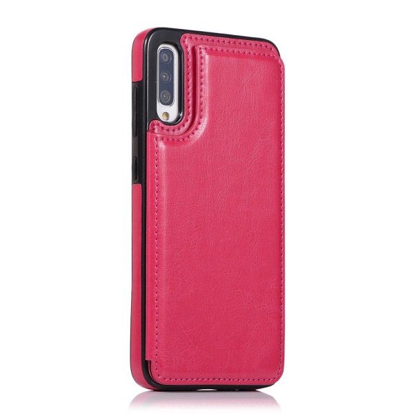 Praktisk cover med kortholder - Samsung Galaxy A70 Röd