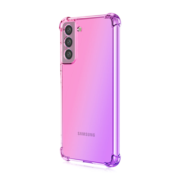 Silikondeksel med effektiv støtdemping - Samsung Galaxy S22 Blå/Rosa