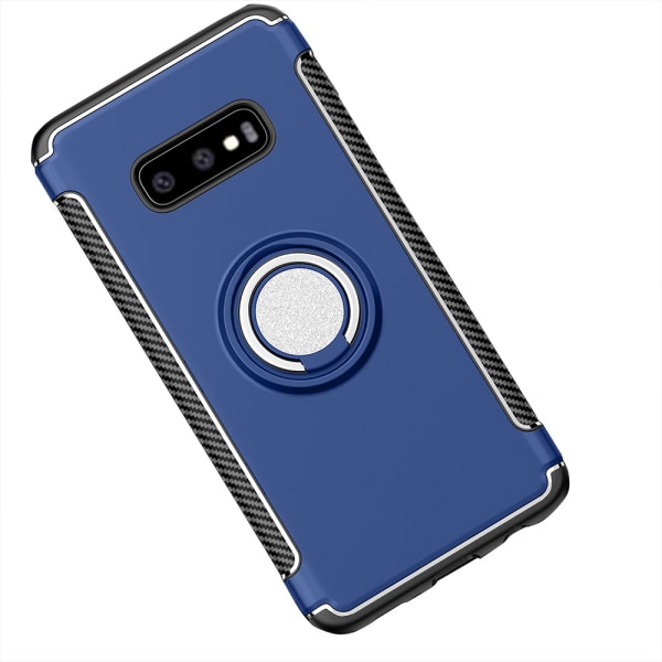 Tukeva suojakuori rengaspidikkeellä Samsung Galaxy S10 Plus -puhelimelle Blå