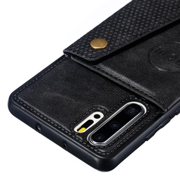 Smidig deksel med kortholder - Huawei P30 Pro Röd