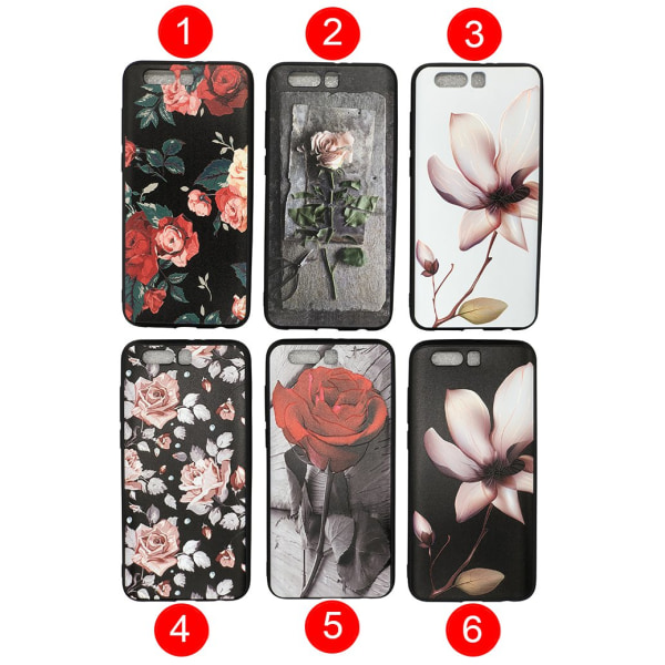 LEMAN cover med blomstermotiv til Huawei Honor 9 5