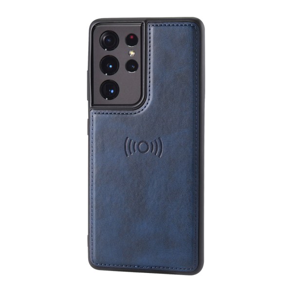 Elegant 2-1 Hanman Plånboksfodral - Samsung Galaxy S21 Ultra Blå