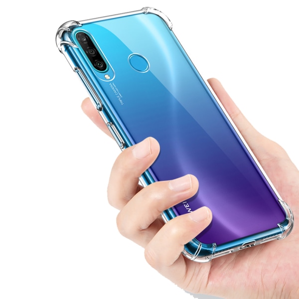 Huawei P40 Lite E - Kraftfullt Stöttåligt Silikonskal Blå/Rosa