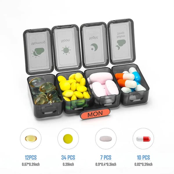 Pilledispenser  Enkel & säker medicinförvaring 28 fack Grön