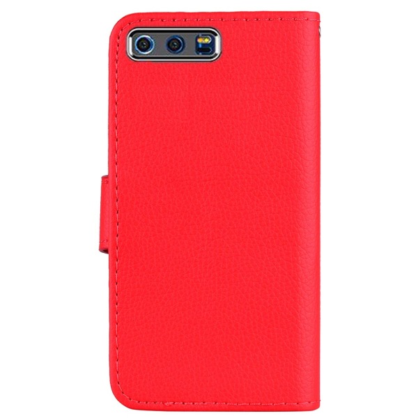 Huawei Honor 10 - Stötdämpande PU-Läder Plånboksfodral Röd
