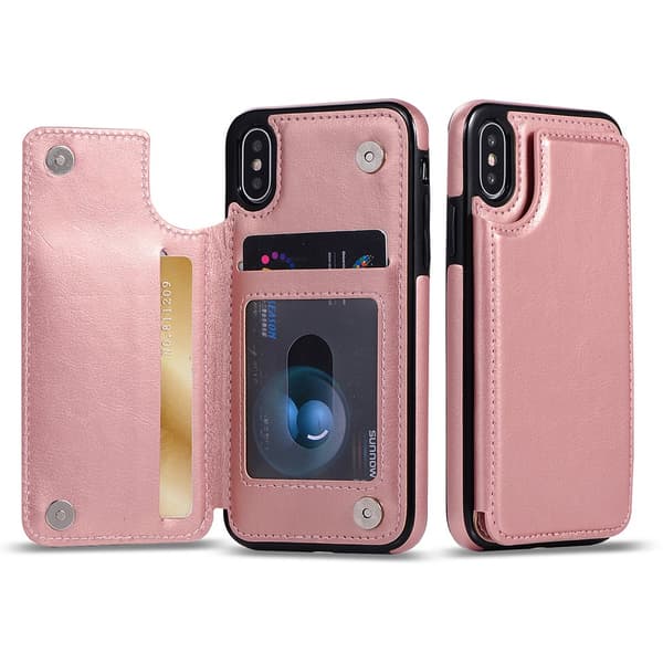 Nkobee Skal med Kortplatser til iPhone XS Max Marinblå