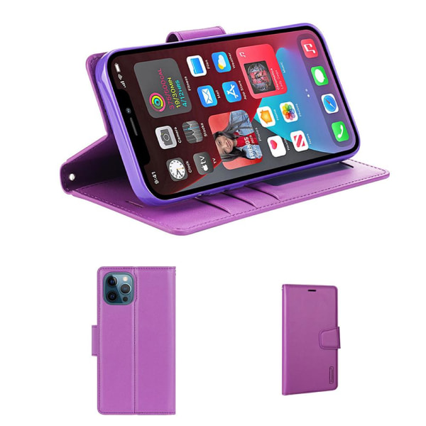 Käytännöllinen lompakkokotelo - iPhone 12 Pro Roséguld