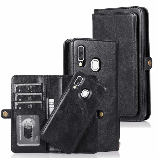 Elegant lommebokdeksel med to funksjoner - Samsung Galaxy A40 Svart