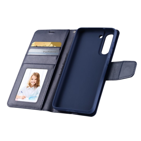 Elegant Plånboksfodral - Samsung Galaxy S21 FE Marinblå