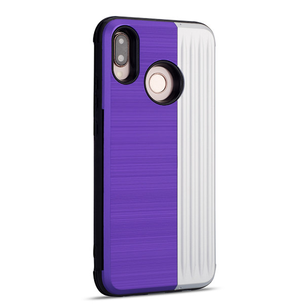 Skal med kortfack från LEMAN - Huawei P20 Lite Röd