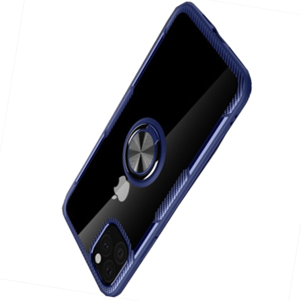 iPhone 11 - Tyylikäs kansi sormustelineellä (LEMAN) Blå