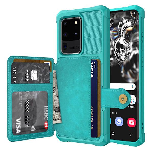 Praktiskt Skal med Korth�llare - Samsung Galaxy S20 Ultra Blå
