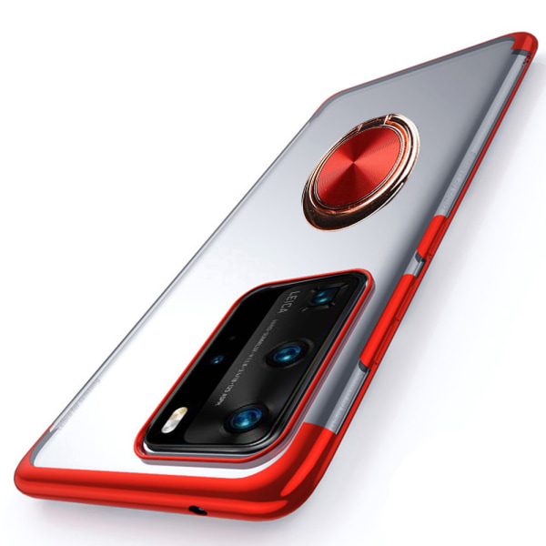 Huawei P40 Pro - Professionellt Floveme Skal med Ringh�llare Röd