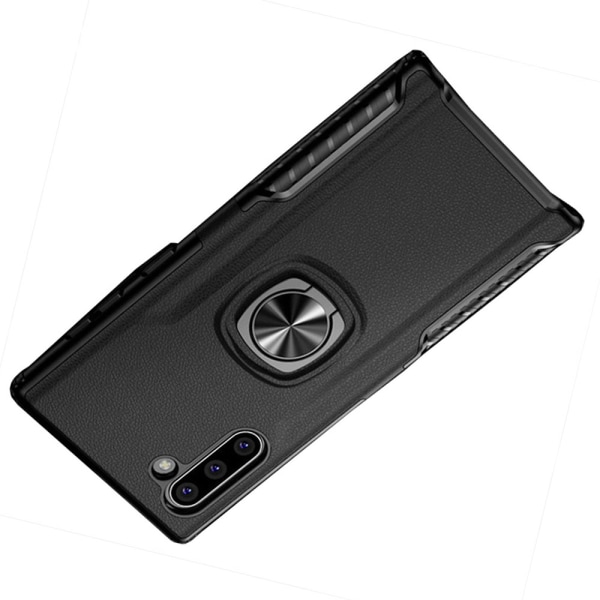 Smidigt Skal med Ringhållare Leman - Samsung Galaxy Note10 Svart