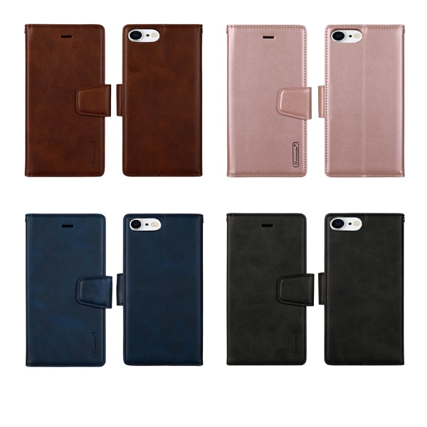 Elegant lommebokdeksel med dobbel funksjon - iPhone SE 2020 Brun