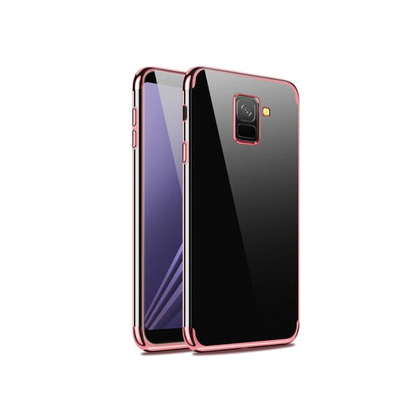 Samsung Galaxy A8 2018 - Silikonskal i Plated-utförande Roséguld