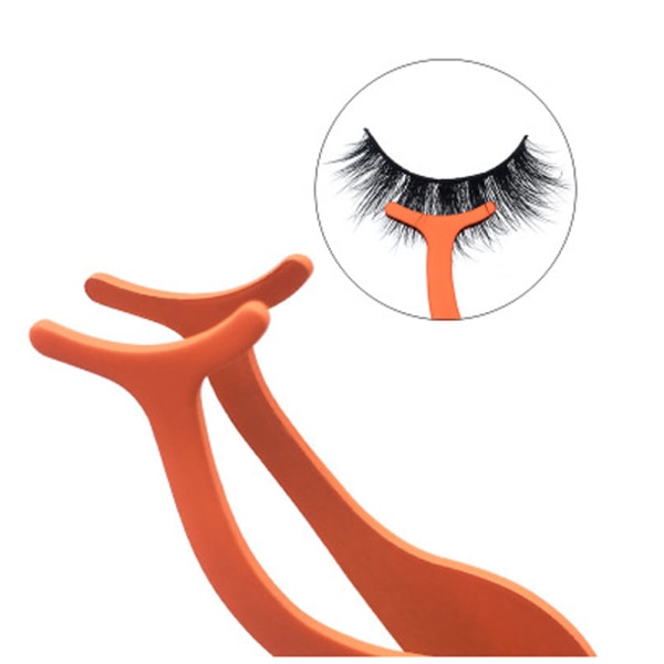 Tang for påføring av falske øyevipper (magnetisk funksjon) Orange