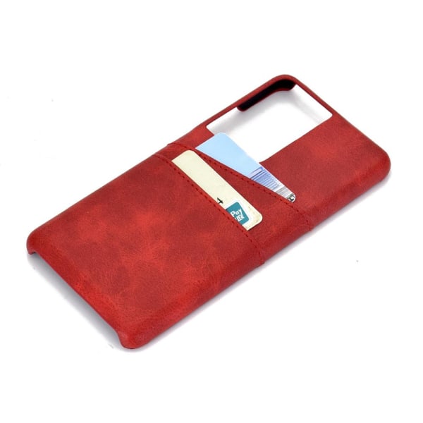 Stilrent Skal med Kortfack - Samsung Galaxy S21 Ultra Röd