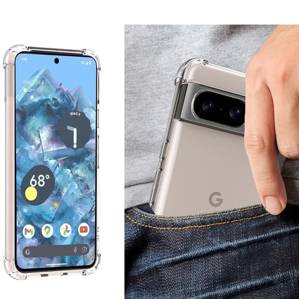 Google Pixel 8 -  Slimmat Skal i Silikon med Stötabsorbering Rosa/Grön
