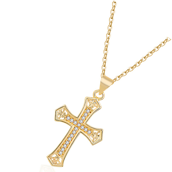 Elegant Kors Halsband Guld