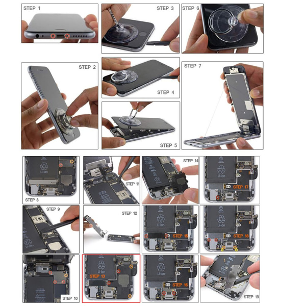 iPhone 8 PLUS - Reservedel til opladningsport i høj kvalitet Svart
