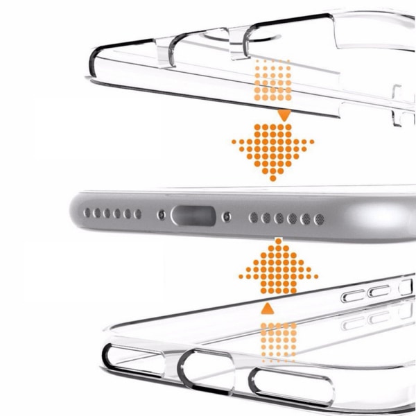 Kaksipuolinen silikonikuori kosketustoiminnolla iPhone X/XS:lle Transparent/Genomskinlig