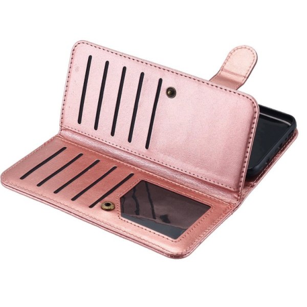 Elegant praktisk 9-korts lommebokdeksel til iPhone 8 PLUS Rosa